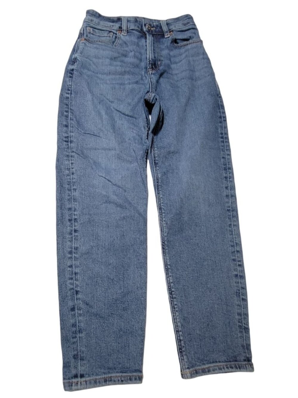 American Eagle Stretch Jeans Womens Size 00 Straight Mid Rise Medium Wash Denim